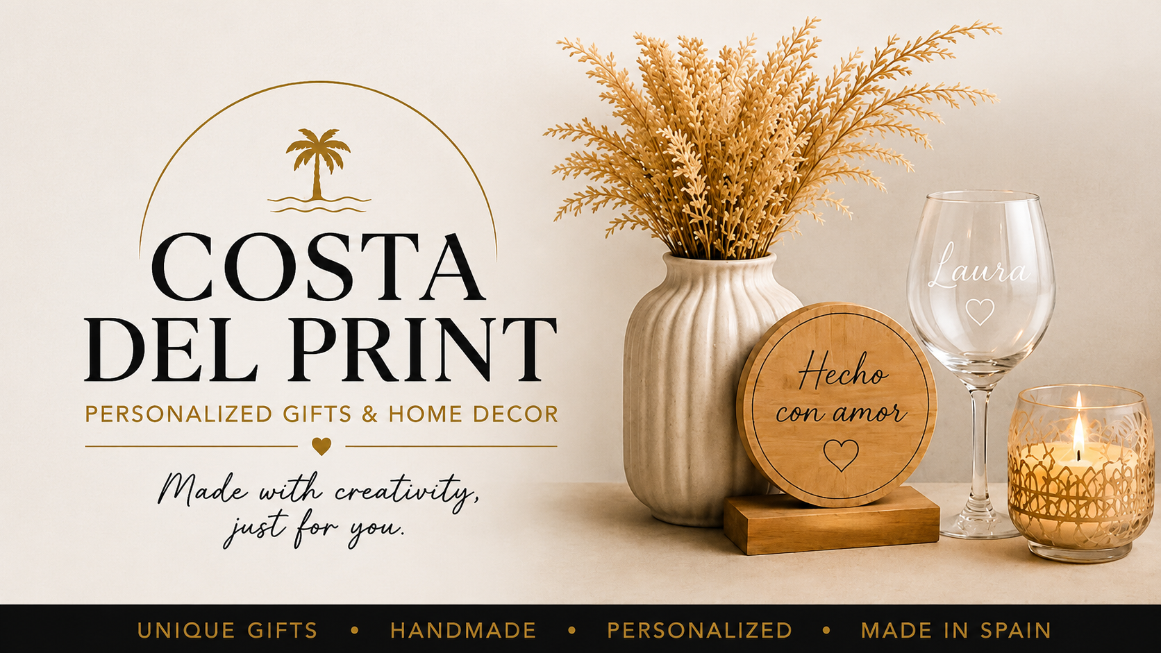 Costa del Print, gepersonaliseerde cadeaus en stijlvolle woondecoratie, handgemaakt in Spanje